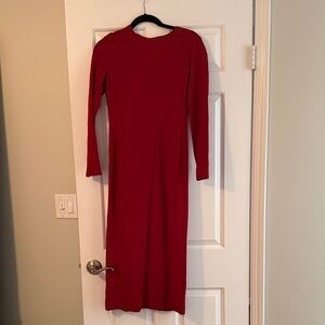 Zara Vibrant Red Long Sleeve Dress